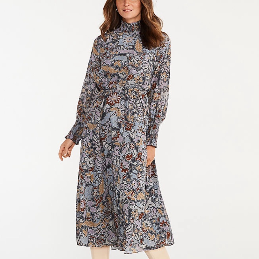 Ann Taylor Floral Smocked Maxi Dress